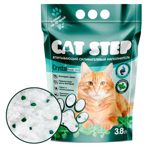 Cat Step Силикагель Fresh MINT 3,8л наполнитель для кошек