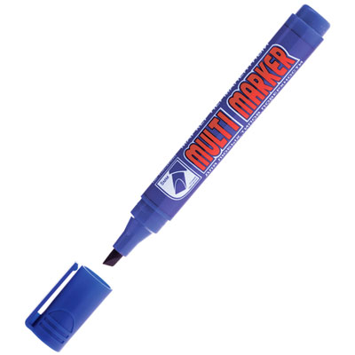 Маркер перманент Multi marker, 5мм, скошенный, синий Crown