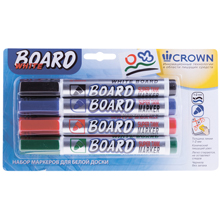 Набор маркеров для досок Crown "CBM-1000", 3 мм (4 цвета)