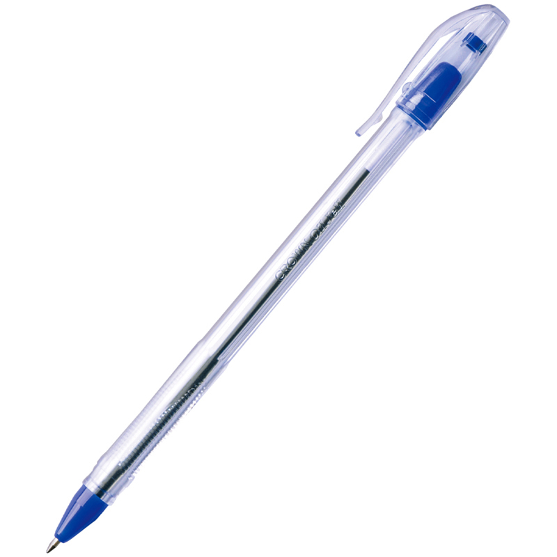 Ручка шариковая Crown Oil Jell синяя, 0,7мм, штрих-код