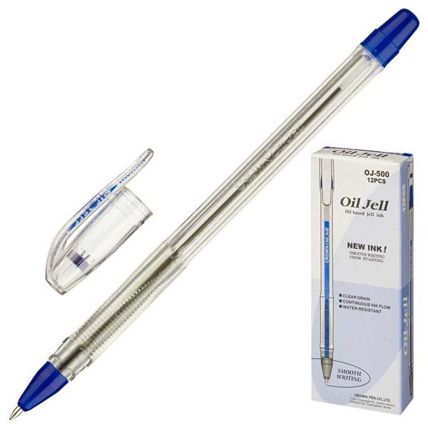 Ручка шариковая Crown синяя (толщина линии 0,7 мм)