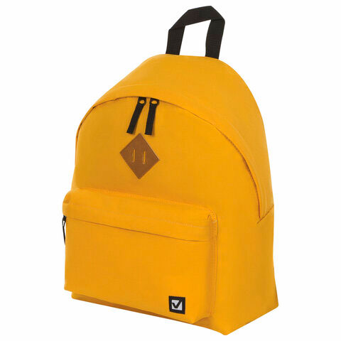Рюкзак BRAUBERG, универсальный, сити-формат, один тон, желтый, 20 литров, 41х32х14 см, 225378