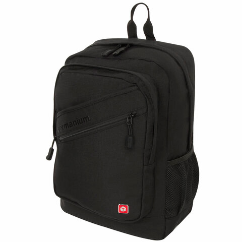 Рюкзак GERMANIUM S-09 универсальный, с отделением для ноутбука, уплотненная спинка, черный, 44х30х14 см, 226956
