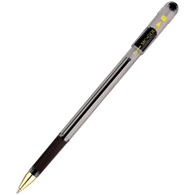 Ручка шариковая MunHwa MC Gold черная, 1,0мм, грип, штрих-код