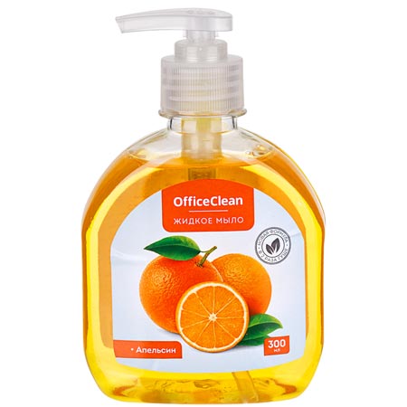 Мыло жидкое OfficeClean Апельсин, с дозатором, 300мл