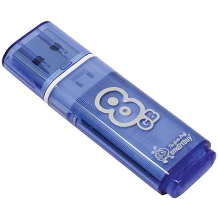 Память Smart Buy Glossy   8GB, USB 2.0 Flash Drive, голубой