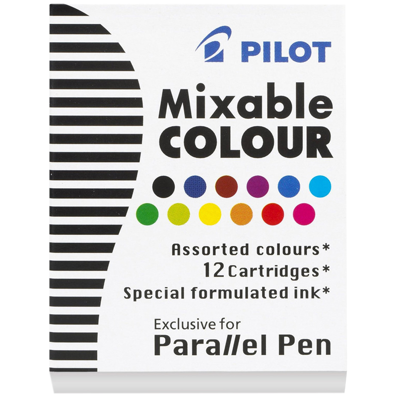 Картриджи с тушью Pilot Parallel Pen 12цв., 12шт., картонная коробка
