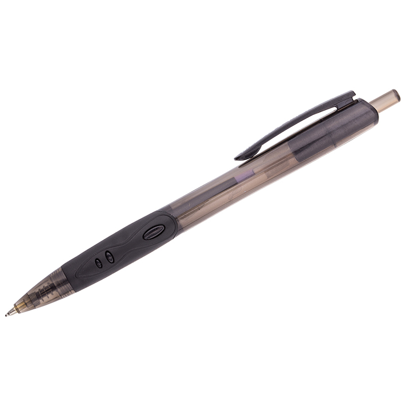 Ручка шариковая автоматическая Luxor Micra черная, 0,7мм, грип