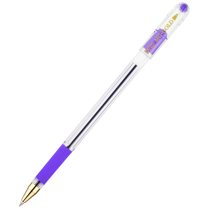 Ручка шариковая MunHwa MC Gold фиолетовая, 0,5мм, грип, штрих-код