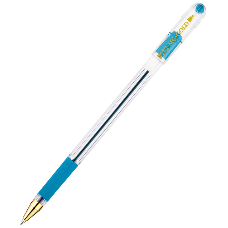 Ручка шариковая MunHwa MC Gold голубая, 0,5мм, грип, штрих-код