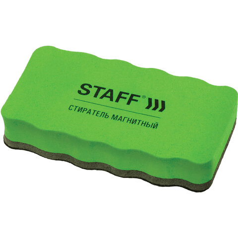 Стиратели магнитные для магнитно-маркерной доски, 57х107 мм, КОМПЛЕКТ 10 ШТ., STAFF Basic, зеленые, 237510
