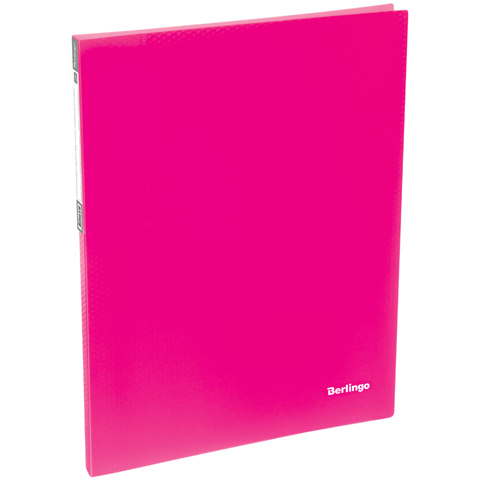 Папка c пружинным скоросшивателем Berlingo Neon, 17мм, 700мкм, неоновая розовая