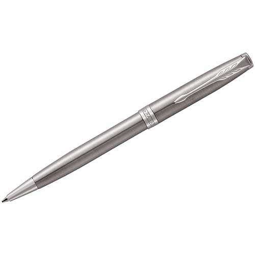 Ручка шариковая Parker Sonnet Stainless Steel CT черная, 1,0мм, поворот., подар. уп.
