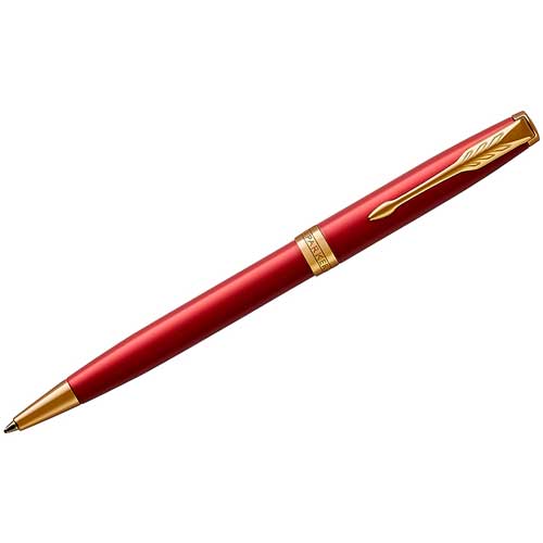 Ручка шариковая Parker Sonnet Red GT черная, 1,0мм, поворот., подар. уп.