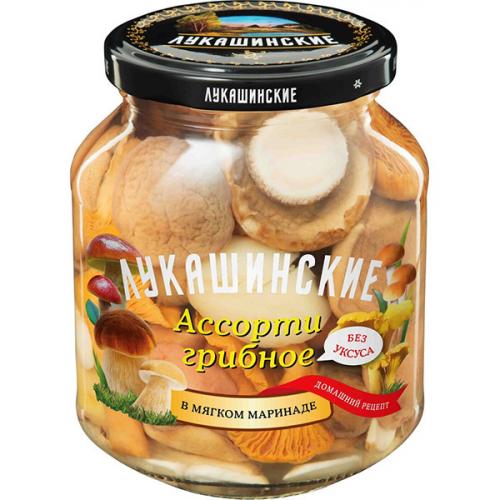 Грибы Лукашинские Ассорти маринованное, 340 г