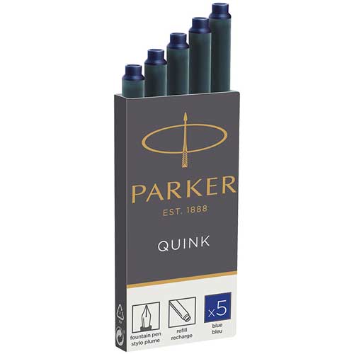 Картриджи чернильные Parker Cartridge Quink синие, 5шт., картонная коробка
