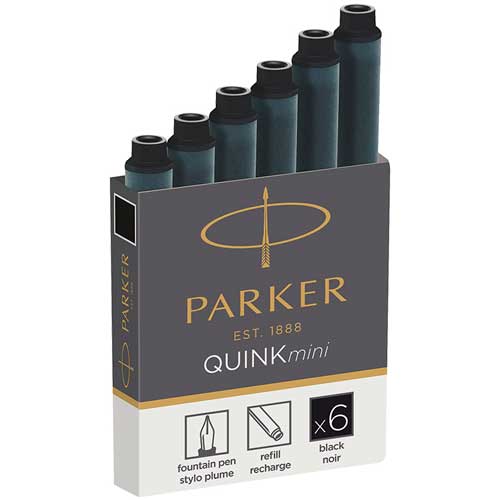 Картриджи чернильные Parker Cartridge Quink Mini черные, 6шт., картонная коробка