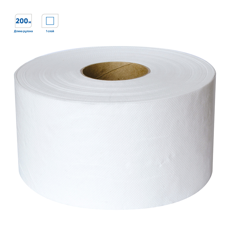 Бумага туалетная OfficeClean Professional(T2), 1-слойная, 200м/рул, белая