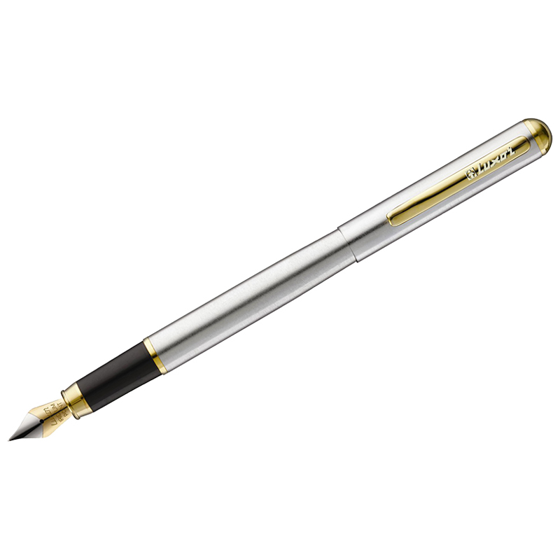 Ручка перьевая Luxor Marvel синяя, 0,8мм, корпус хром/золото