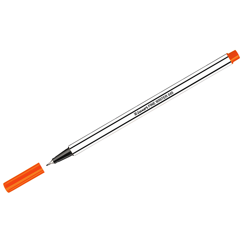 Ручка капиллярная Luxor Fine Writer 045 оранжевая, 0,8мм