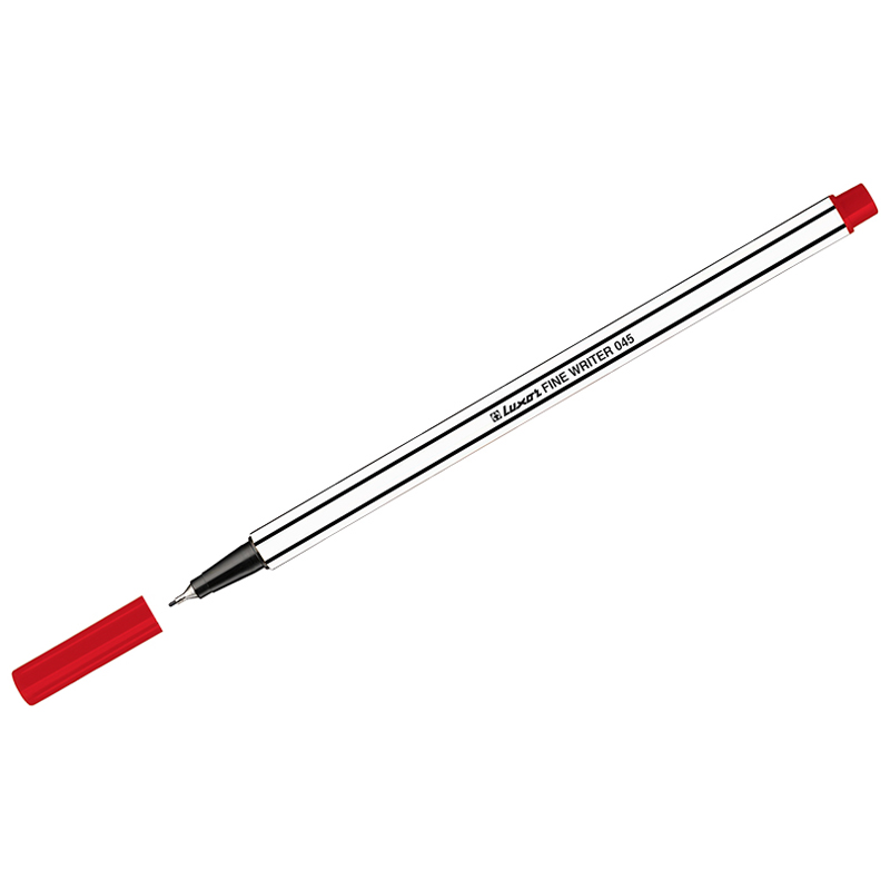 Ручка капиллярная Luxor Fine Writer 045 красная, 0,8мм
