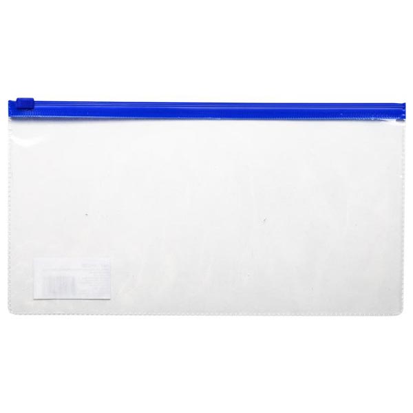 Папка-конверт на молнии д/билетов 250x130mm,110мкм синий