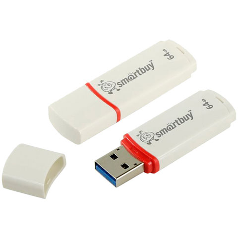 Память Smart Buy Crown  64GB, USB 2.0 Flash Drive, белый