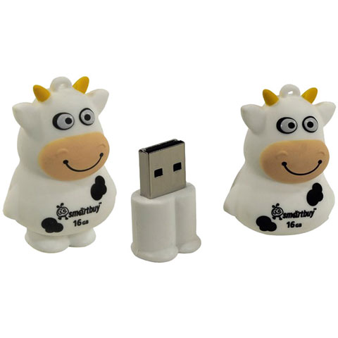 Память Smart Buy Wild series Коровка 16GB, USB 2.0 Flash Drive, белый