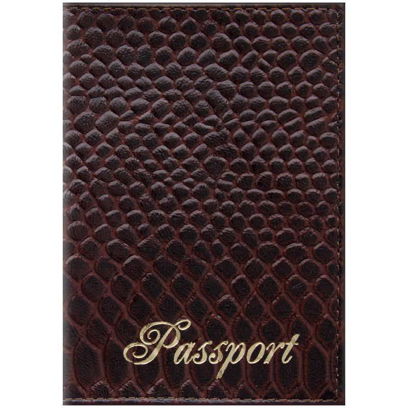 Обложка для паспорта OfficeSpace Питон кожа, коричневый
