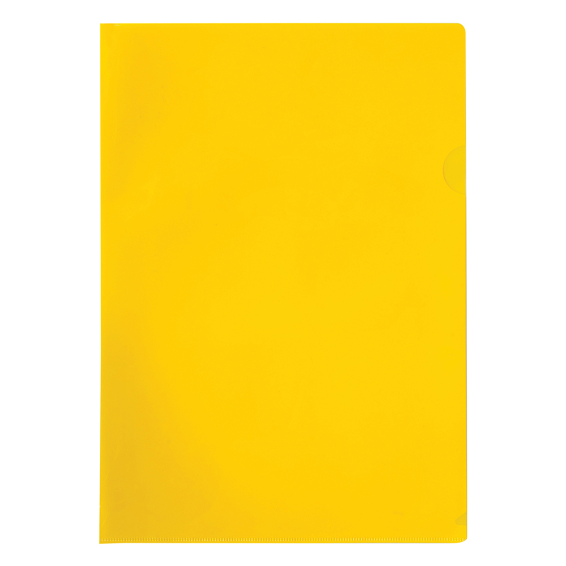Папка-уголок OfficeSpace, А4, 100мкм, прозрачная желтая
