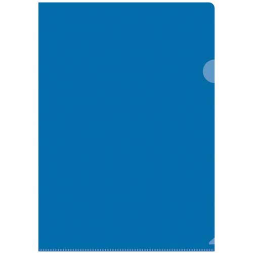 Папка-уголок OfficeSpace, A4, 100мкм, прозрачная синяя