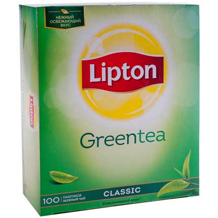 Чай Lipton Classic Green, зеленый, 100 пакетиков по 1,7г