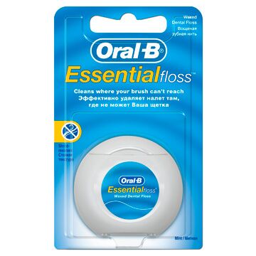 Зубная нить Oral-B Essential вощеная, мятная, 50 м