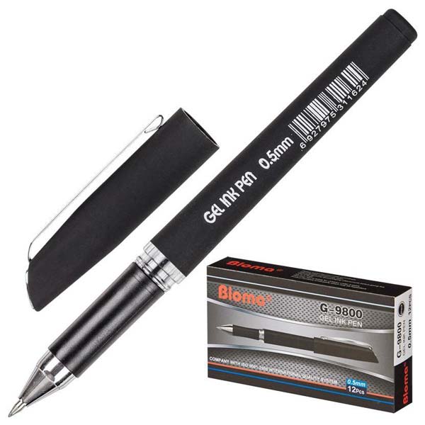 Ручка гелевая Attache Stream черный, 0,5мм нубук. корпус, метал. клип