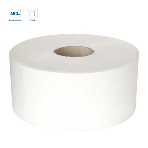 Бумага туалетная OfficeClean Professional(T2), 1-слойная, 450м/рул, белая