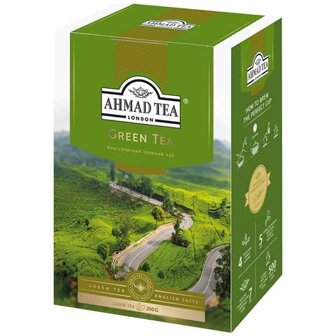Чай Ahmad Tea Green Tea, зеленый, листовой, 200г