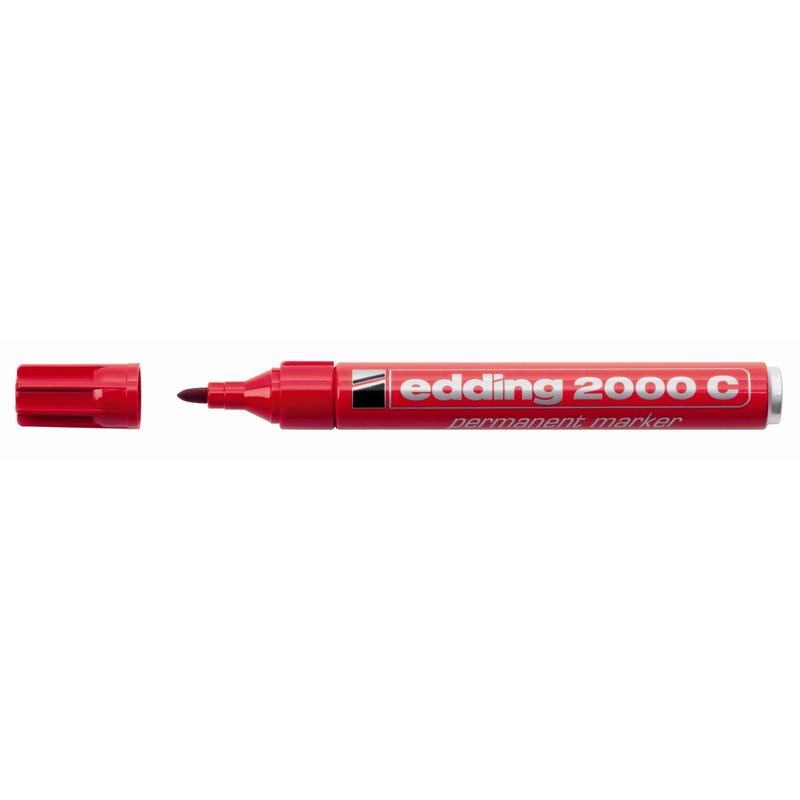 Маркер перманентный EDDING E-2000C/2 красный 1,5-3мм металл.корп.