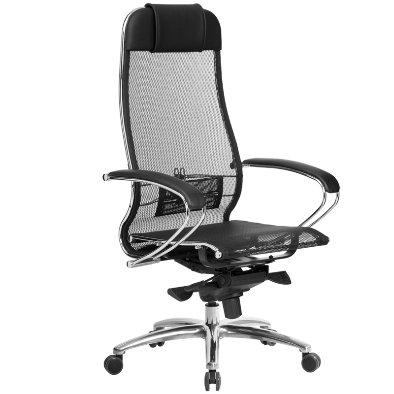 Кресло руководителя Метта Samurai S-1.03/ S-1.04, сетка-кевларовая нить черная, мультиблок