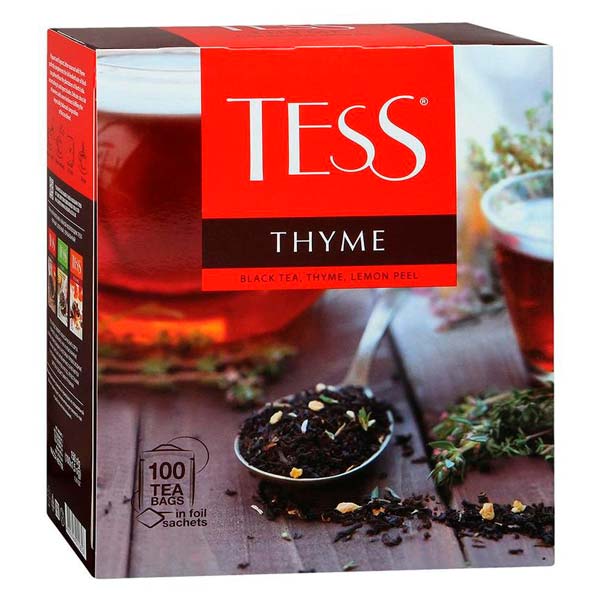 Чай Tess Thyme черный с чабрецом и цедрой лимона, 100 пак.