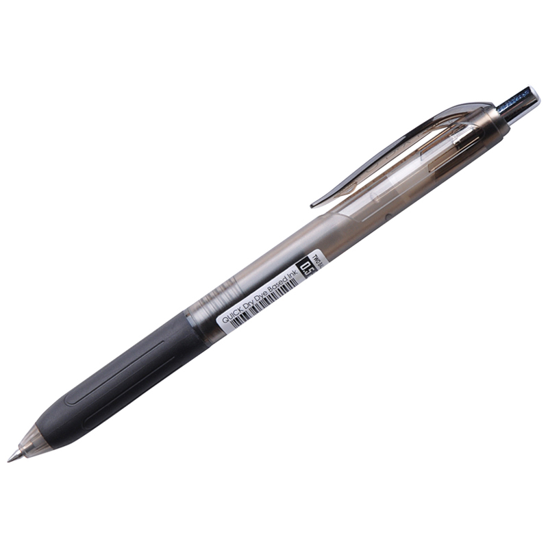 Ручка шариковая Crown Quick Dry черная, 0,5мм, грип, с быстросохнущими чернилами
