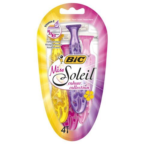 Станок бритвенный одноразовый BIC Miss Soleil Colour Collection, 4 шт