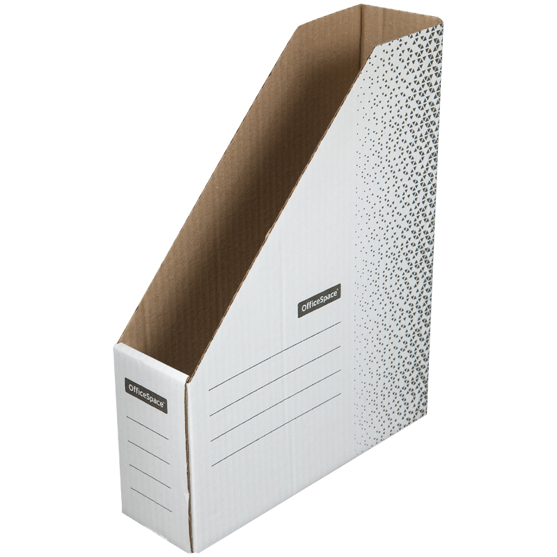 Накопитель-лоток архивный из микрогофрокартона OfficeSpace Standard плотный,  75мм, белый, 700л.