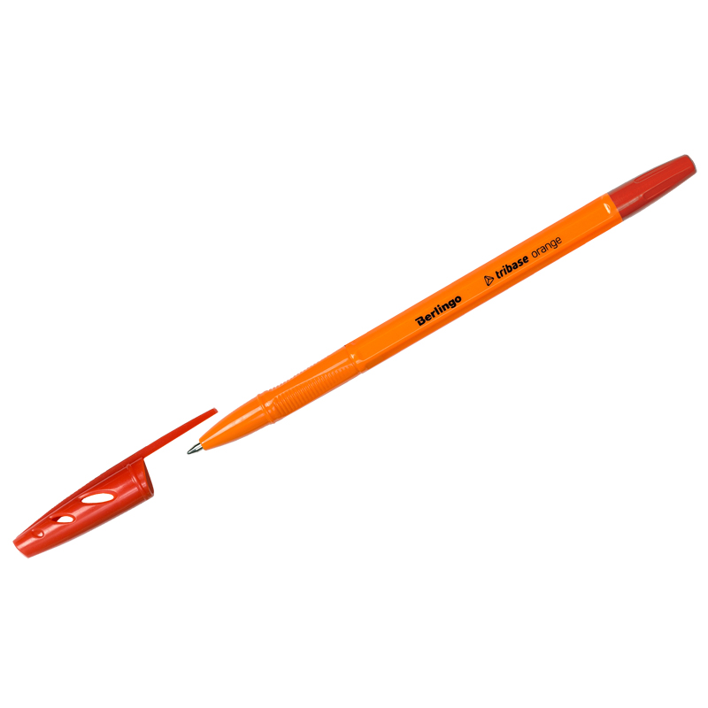 Ручка шариковая Berlingo Tribase Orange красная, 0,7мм