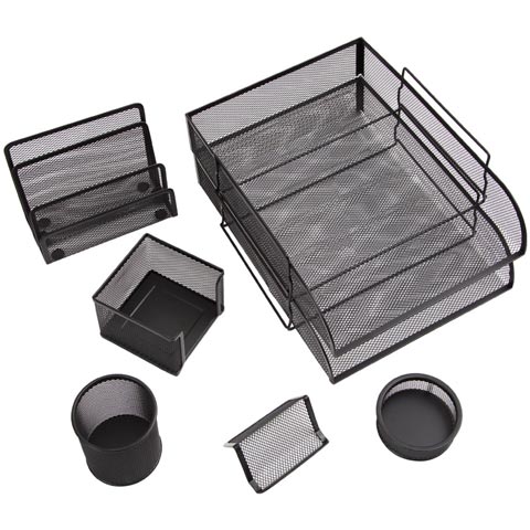 Настольный набор из металла Berlingo Steel Style, 7 предметов, черный