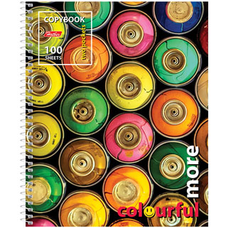 Тетрадь 100л., А5, клетка на спирали Hatber Colourful more, с карманом