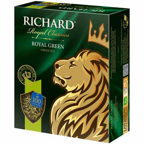 Чай Richard Royal Green, зеленый, 100 пакетиков по 2г