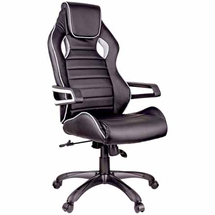 Кресло игровое Helmi HL-S03 Drift, экокожа черная, вставка ткань серая