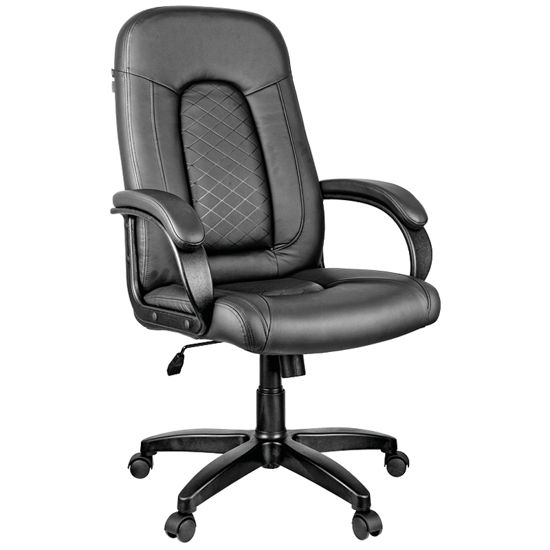 Кресло руководителя Helmi HL-E29 Brilliance, экокожа черная, мягкий подлокотник
