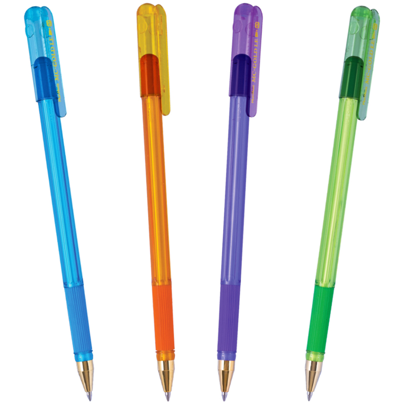 Ручка шариковая MunHwa MC Gold LE синяя, 0,5мм, грип, штрих-код, корпус ассорти