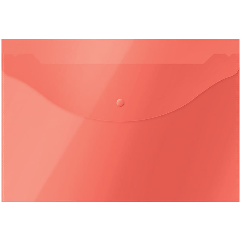 Папка-конверт на кнопке OfficeSpace  А4, 120мкм, красная